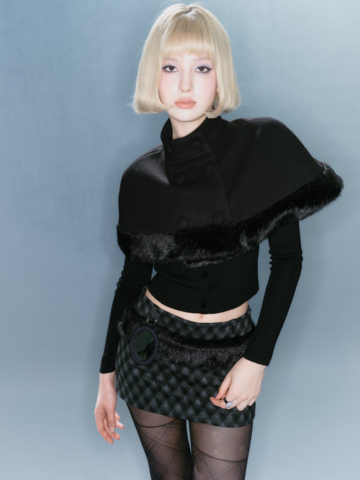 Midnight Fur Cape