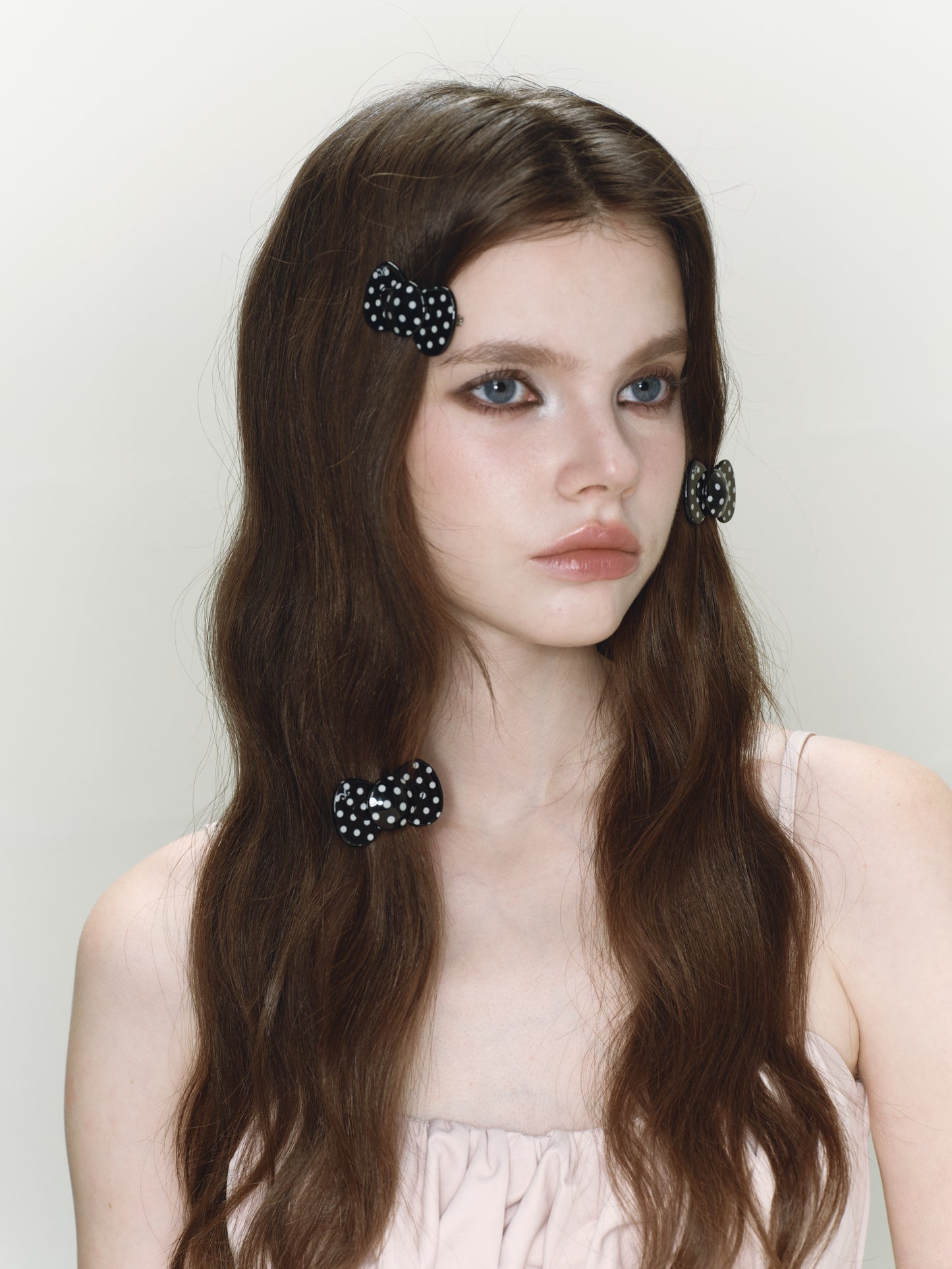 Black Polka Mini Bow Hairclip