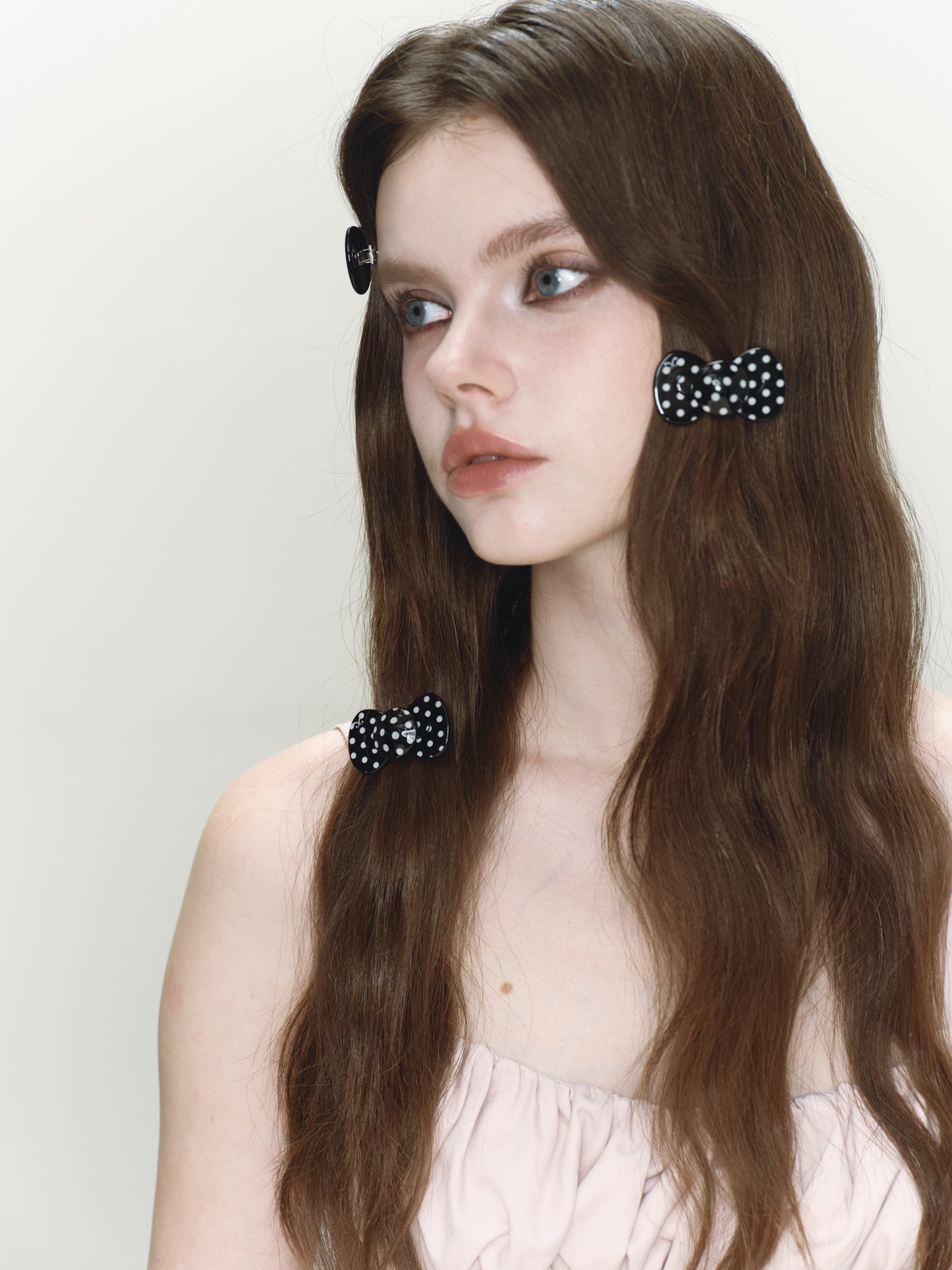 Black Polka Mini Bow Hairclip