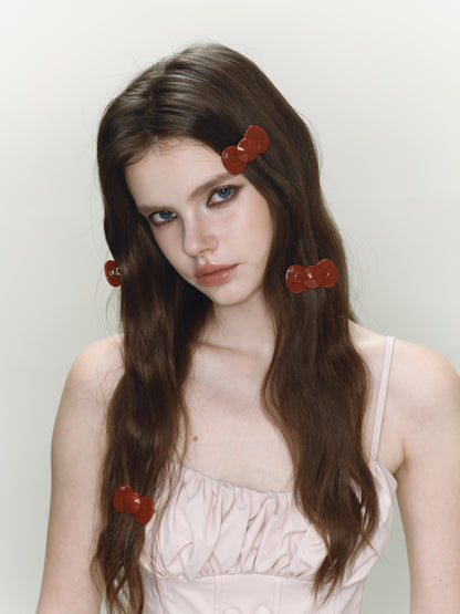 Red Mini Bow Hairclip