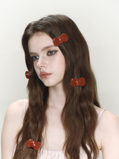 Red Mini Bow Hairclip