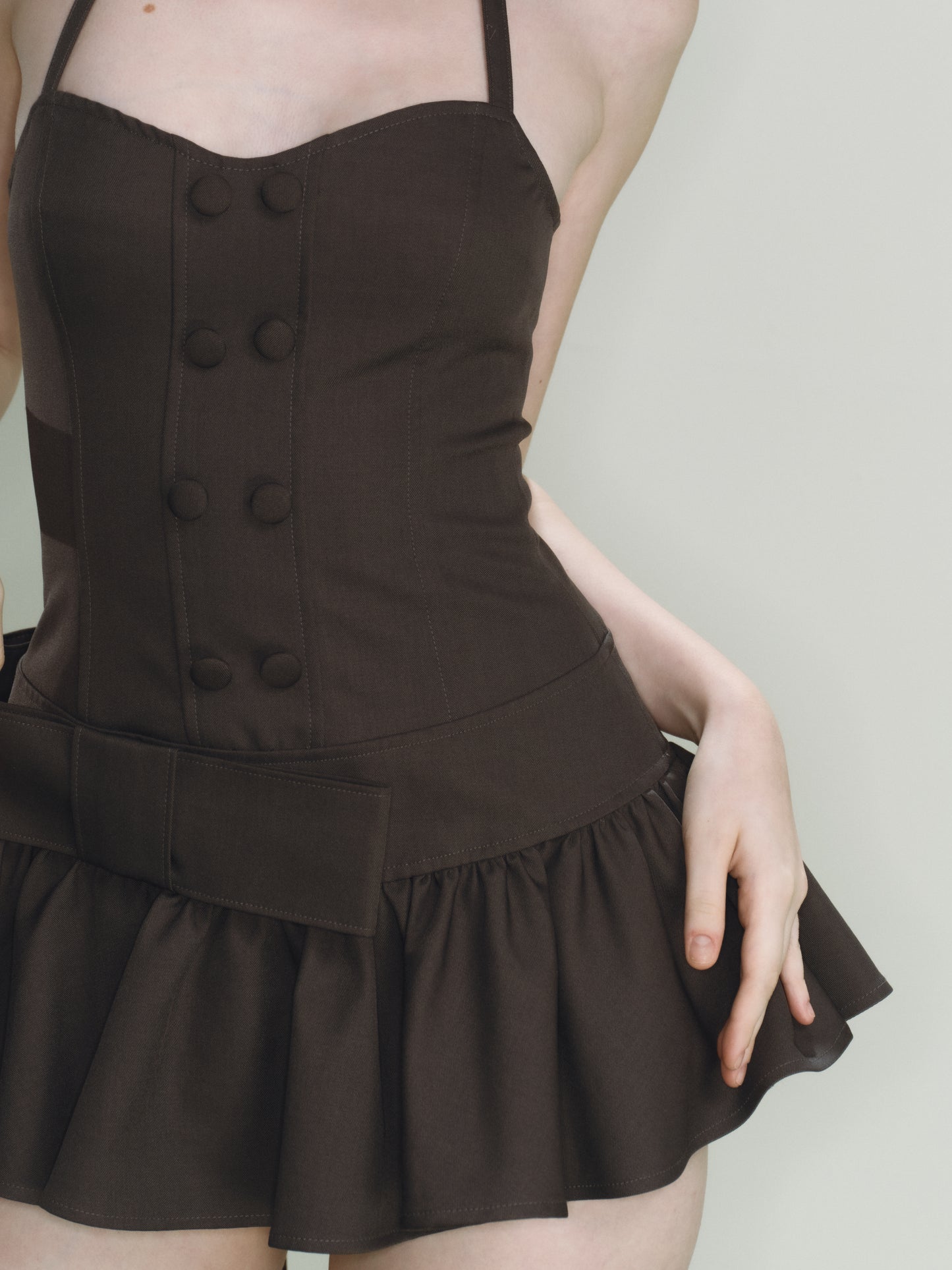 Mist Ribbon Dress (Grey) (SHIPS BY 7/20)