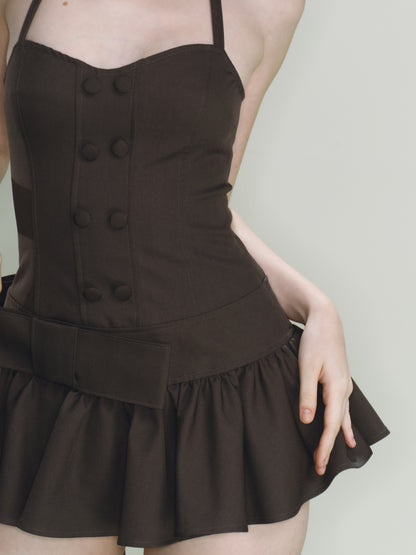 Mist Ribbon Dress (Grey) (SHIPS BY 7/20)
