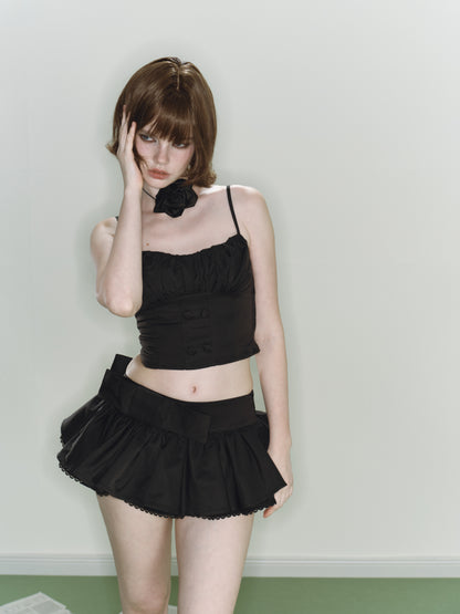 Misty Ribbon Skirt (Black)