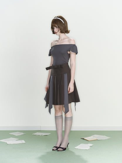 Mist Pleated Skirt (Grey)