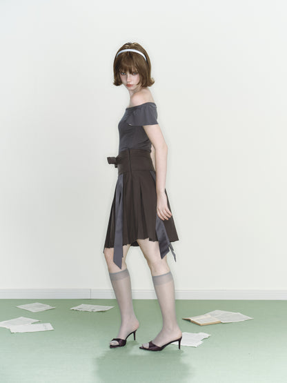 Mist Pleated Skirt (Grey)