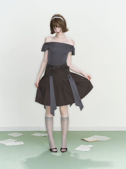 Mist Pleated Skirt (Grey)