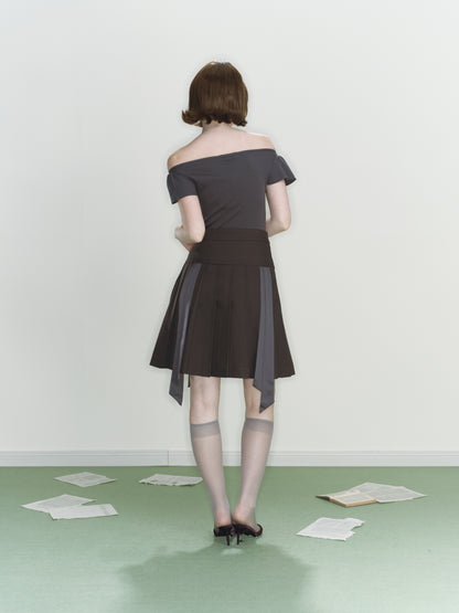 Mist Pleated Skirt (Grey)