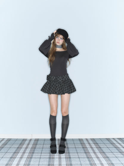 Misty Ribbon Skirt (Plaid)