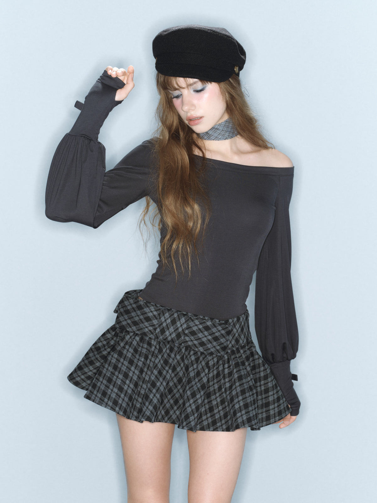 Moonlit Cuff Top (Charcoal)