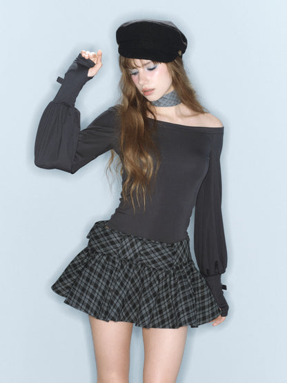 Moonlit Cuff Top (Charcoal)