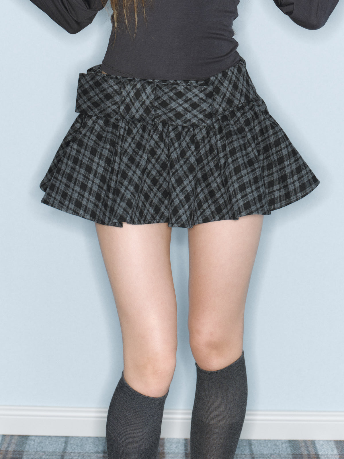 Misty Ribbon Skirt (Plaid)
