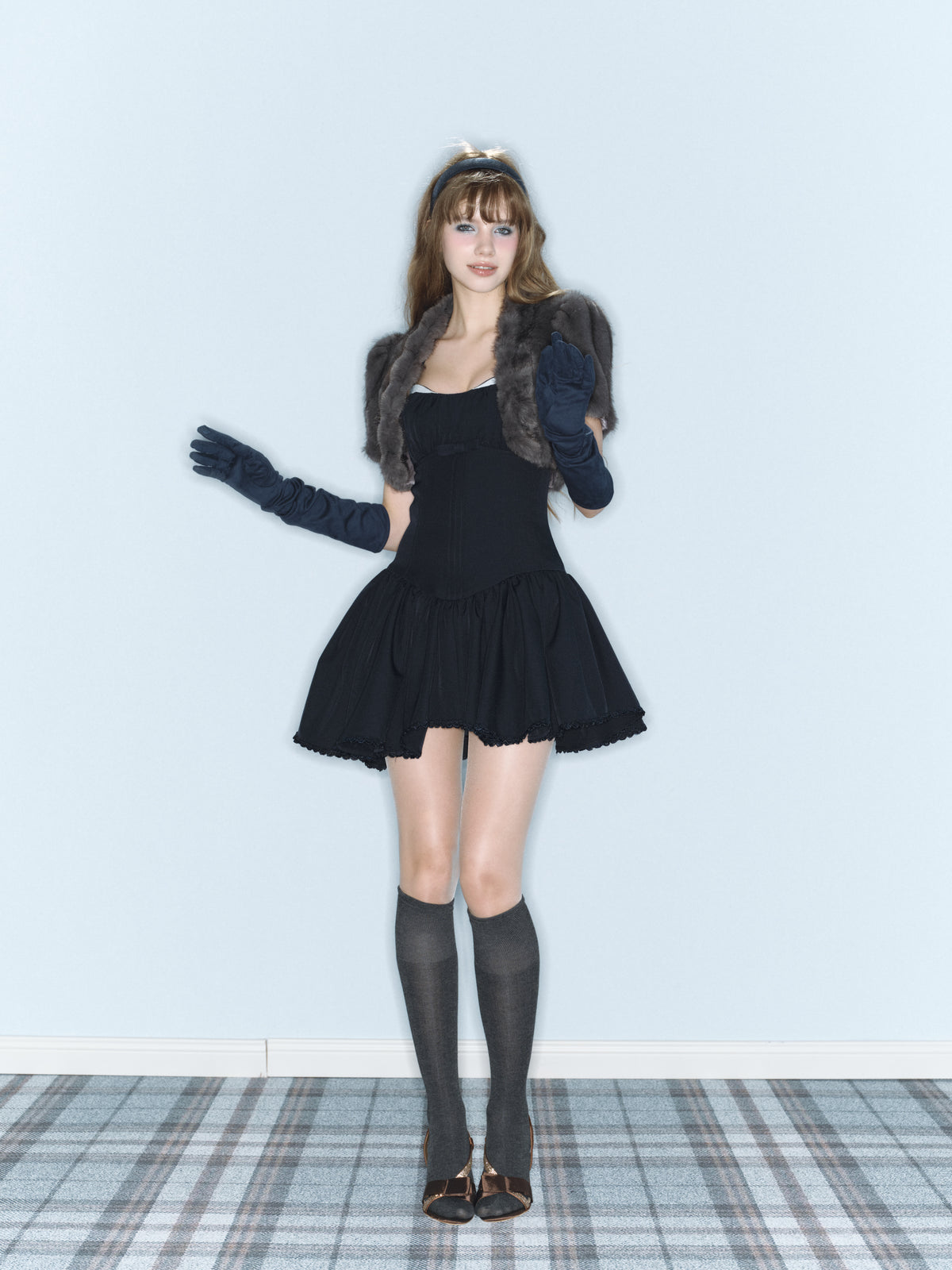 Eve Fur Jacket (Dark Grey)