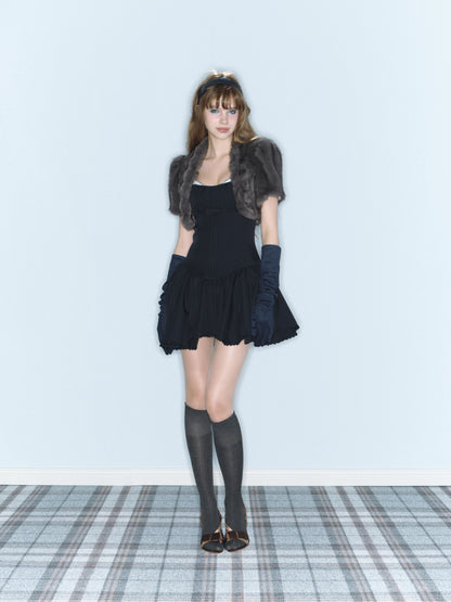 Eve Fur Jacket (Dark Grey)