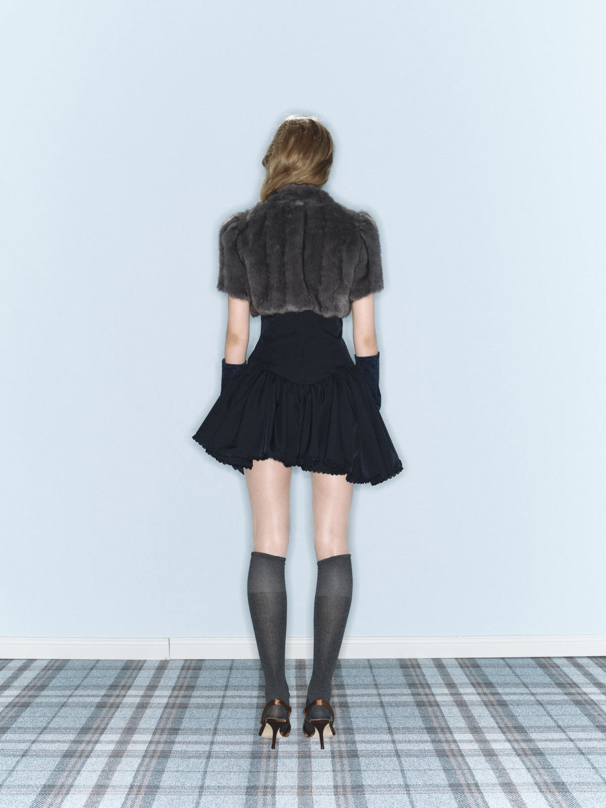 Eve Fur Jacket (Dark Grey)