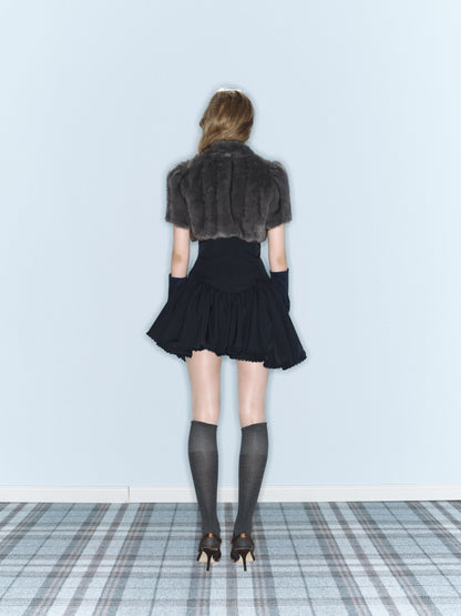 Eve Fur Jacket (Dark Grey)