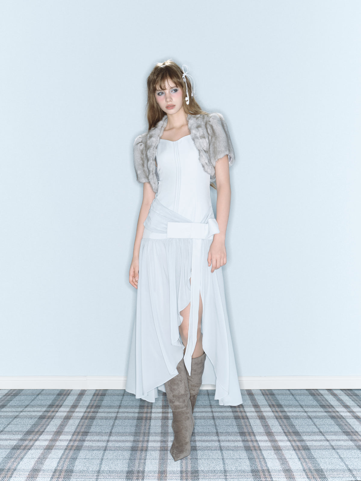 Eve Fur Jacket (Light Grey)