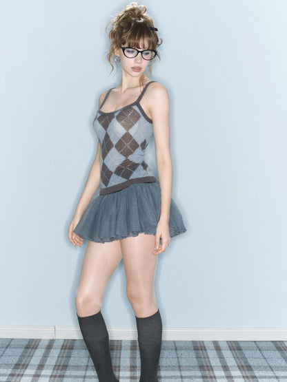 Wednesday Tulle Skirt (Navy/Grey)