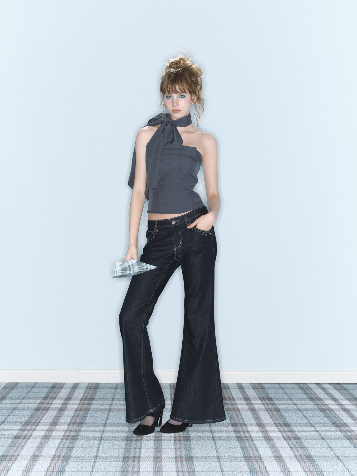 Sudden Rain Ribbon Trench Top