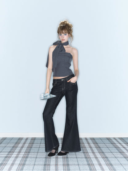 Sudden Rain Ribbon Trench Top