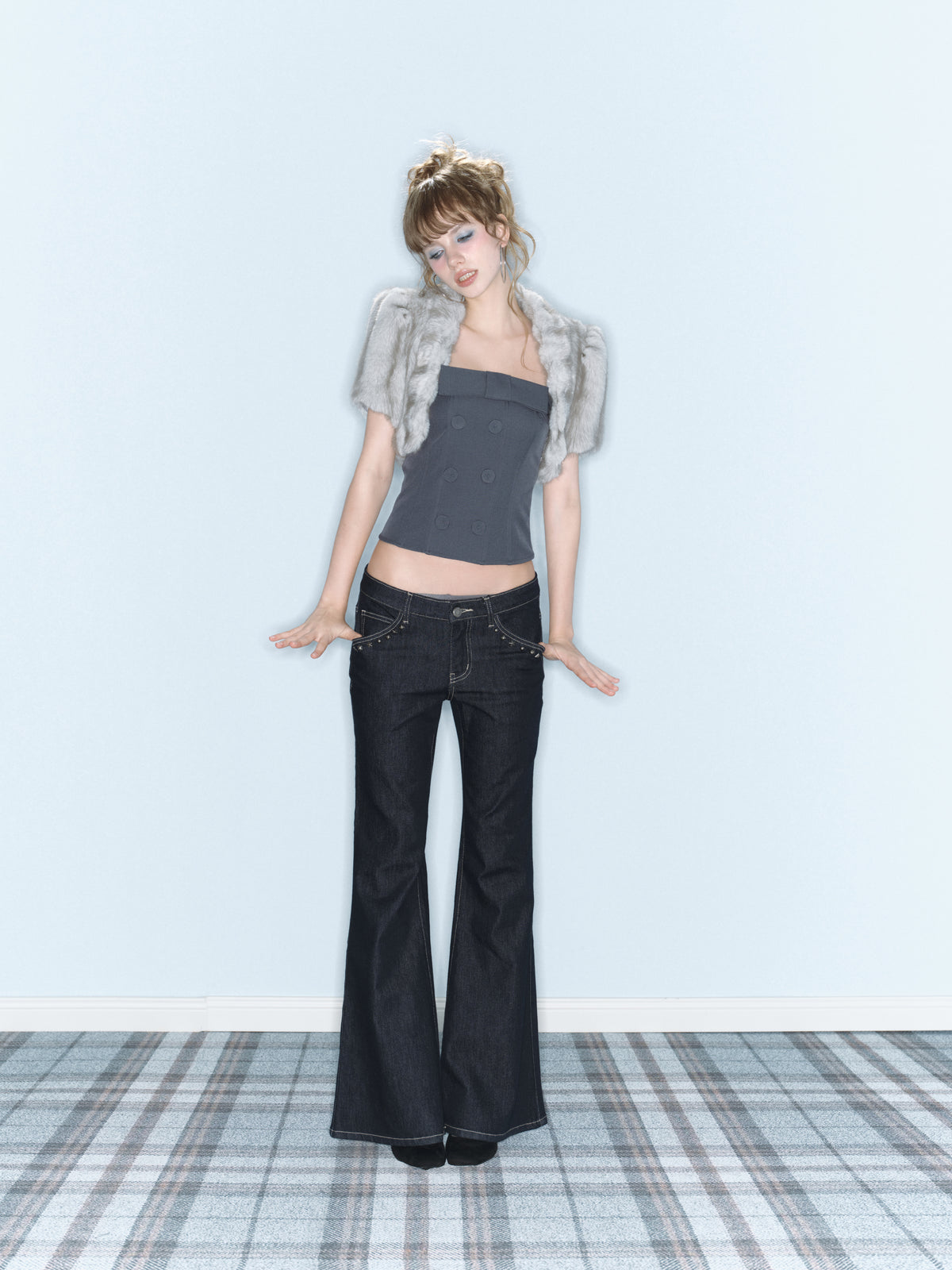 Eve Fur Jacket (Light Grey)