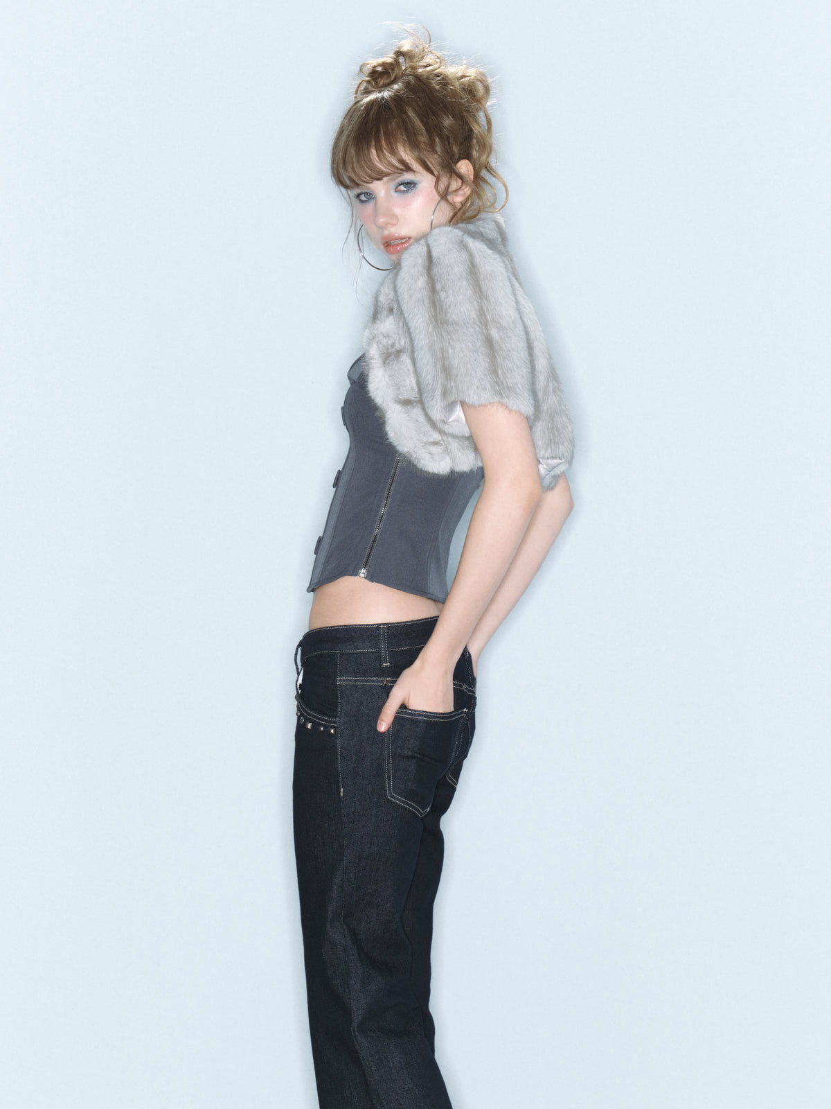 Eve Fur Jacket (Light Grey)