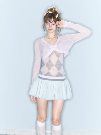 Wednesday Tulle Skirt (Grey/White)