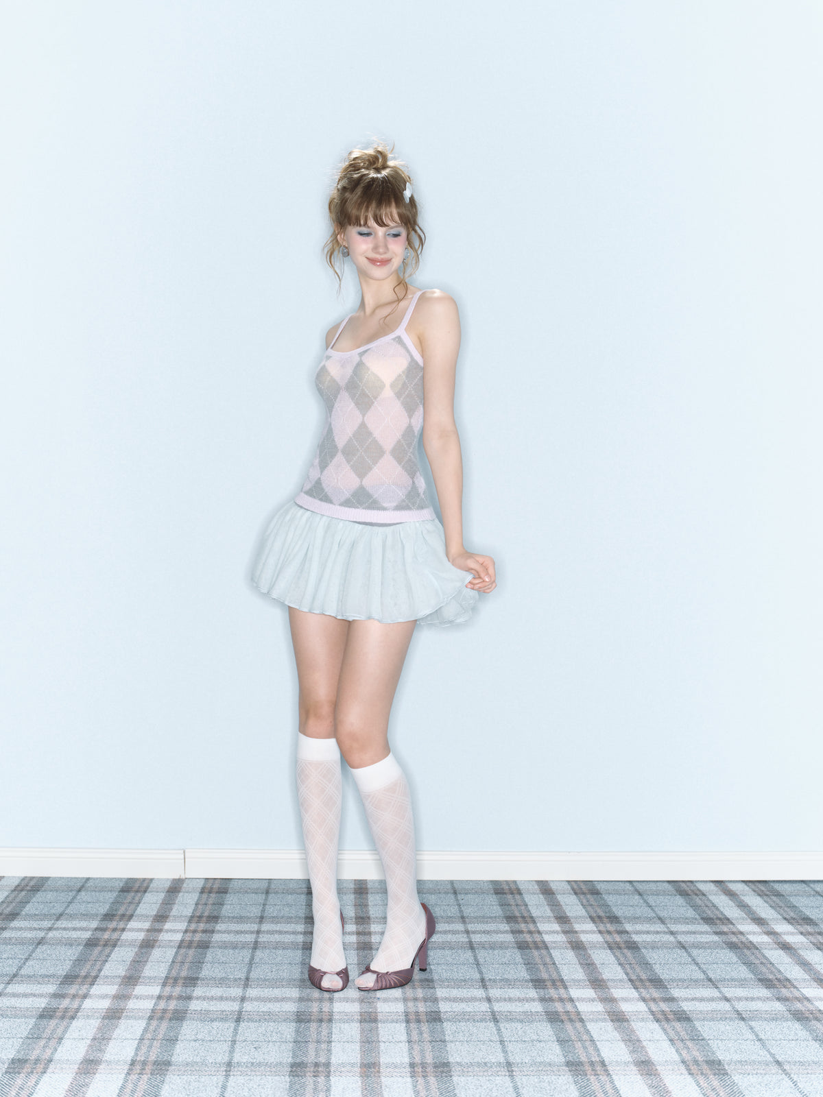 Wednesday Tulle Skirt (Grey/White)