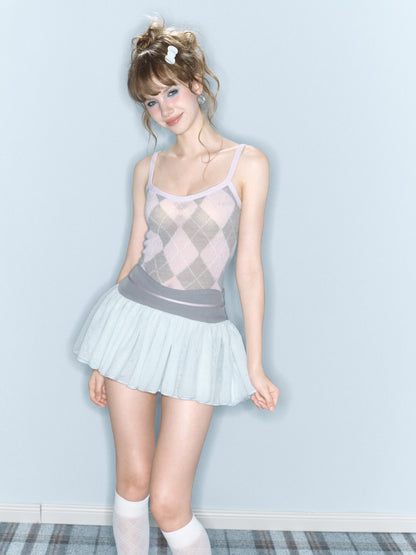 Wednesday Tulle Skirt (Grey/White)