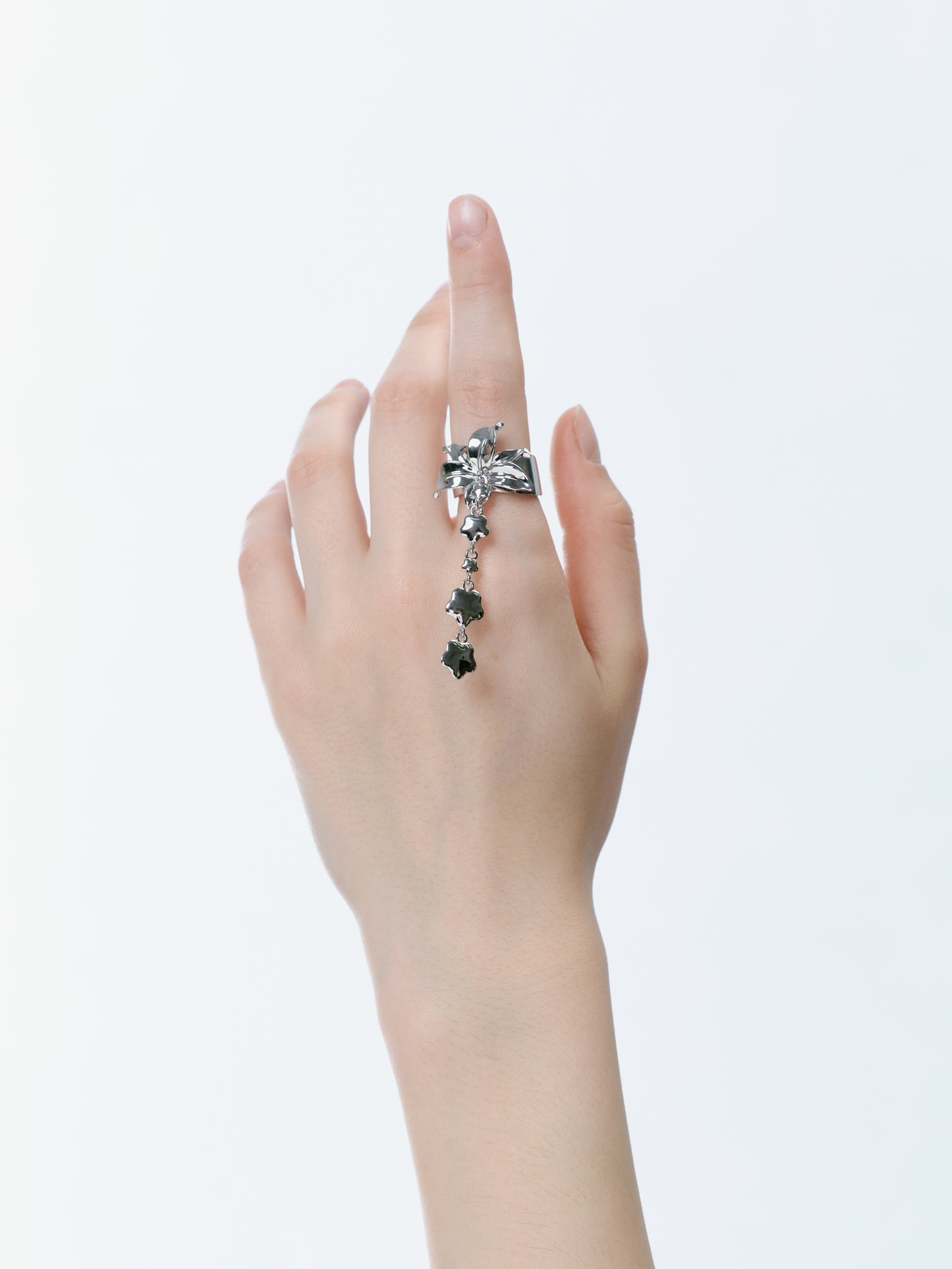Polished Lily Dangle Ring