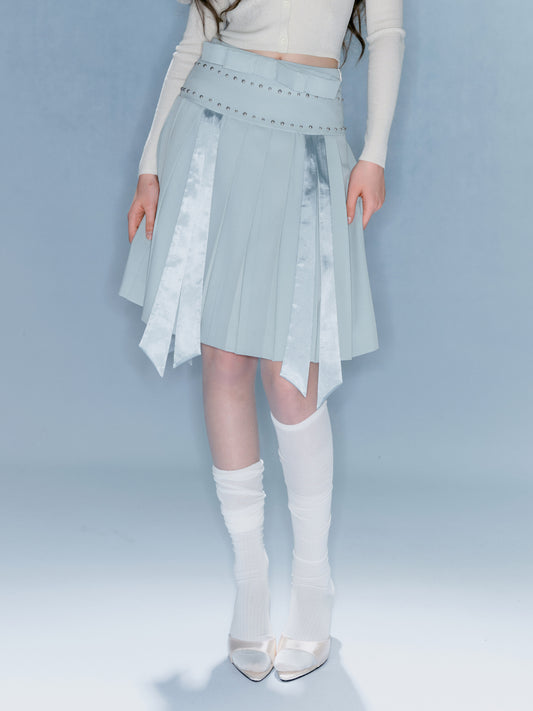 Blue Mist Pleated Skirt