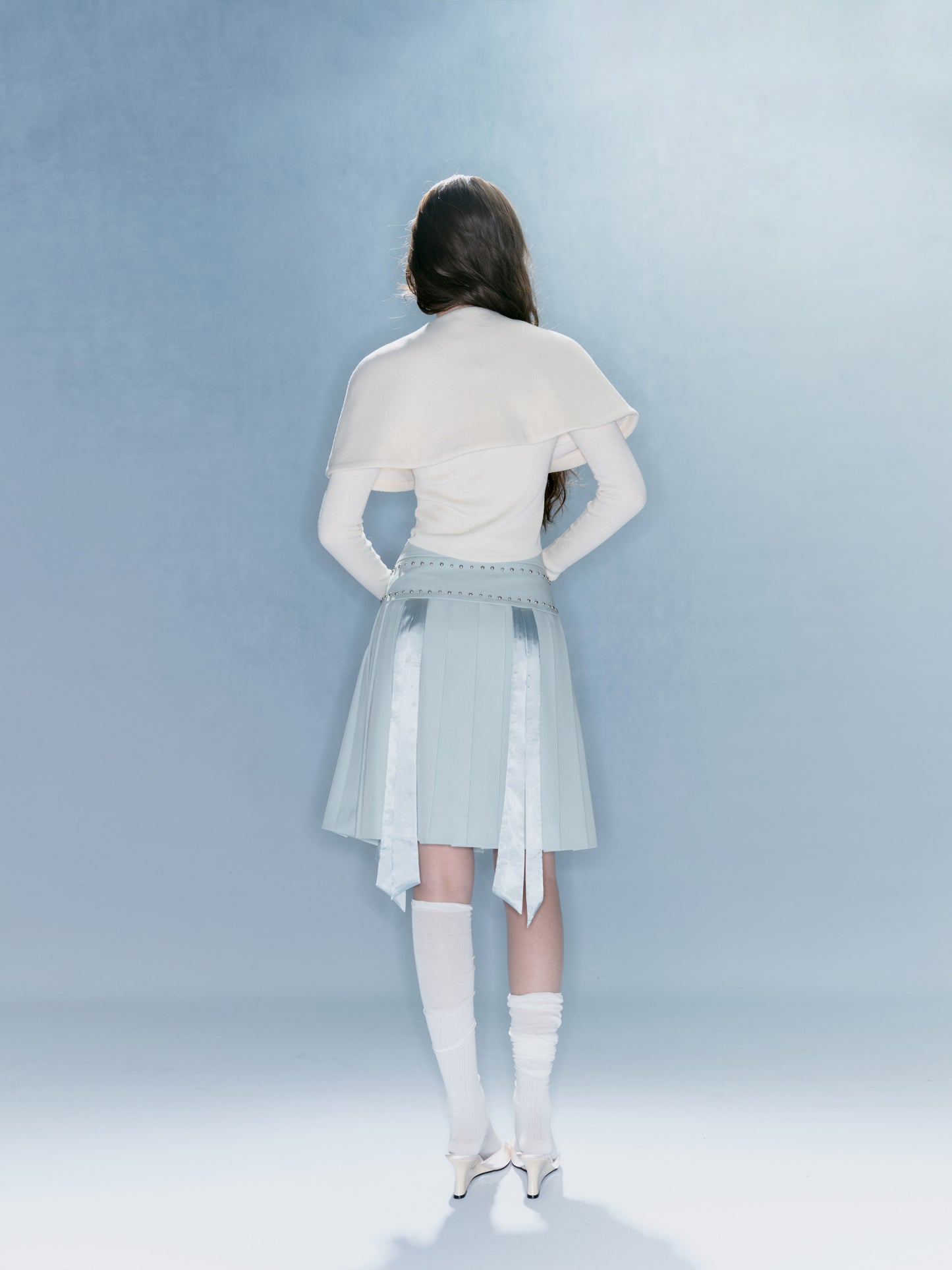 Blue Mist Pleated Skirt