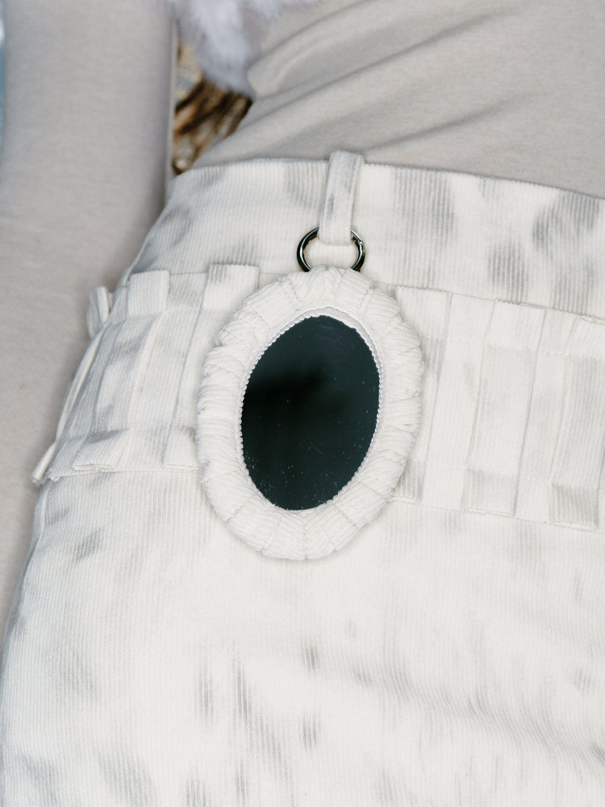 Ivory Mirror Medallion (Bag Charm)