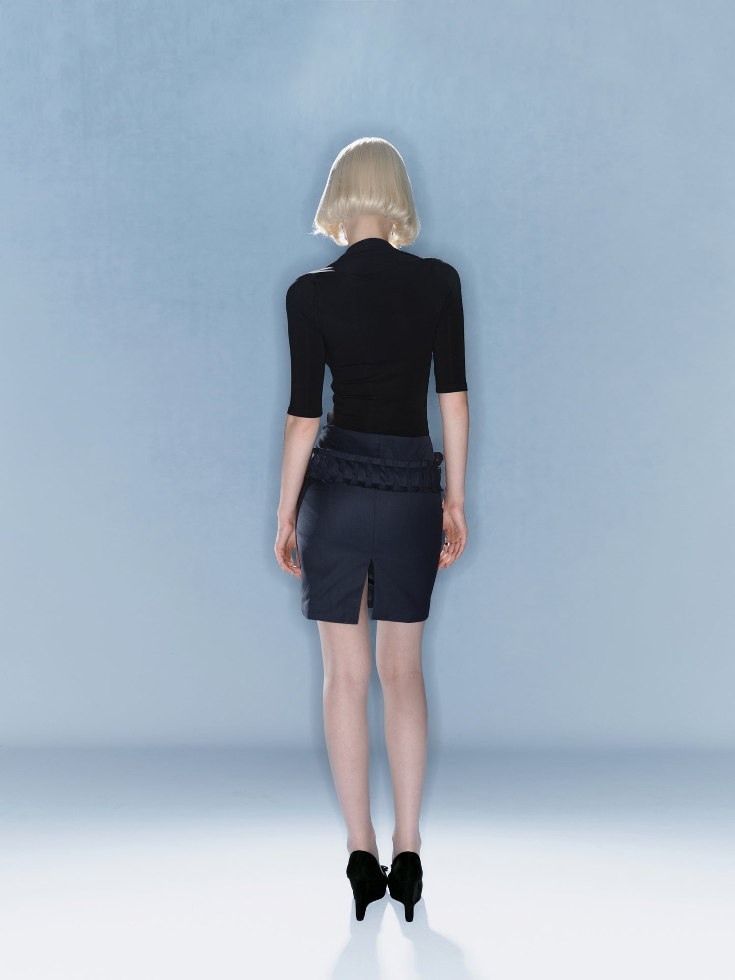 Black Ribbon Knit Top
