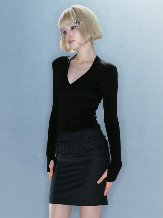 Black Midnight Knit Top