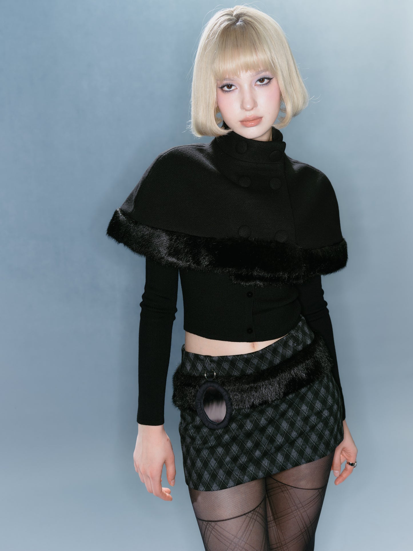 Midnight Fur Cape