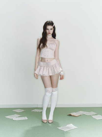 Misty Ribbon Skirt (Pink)