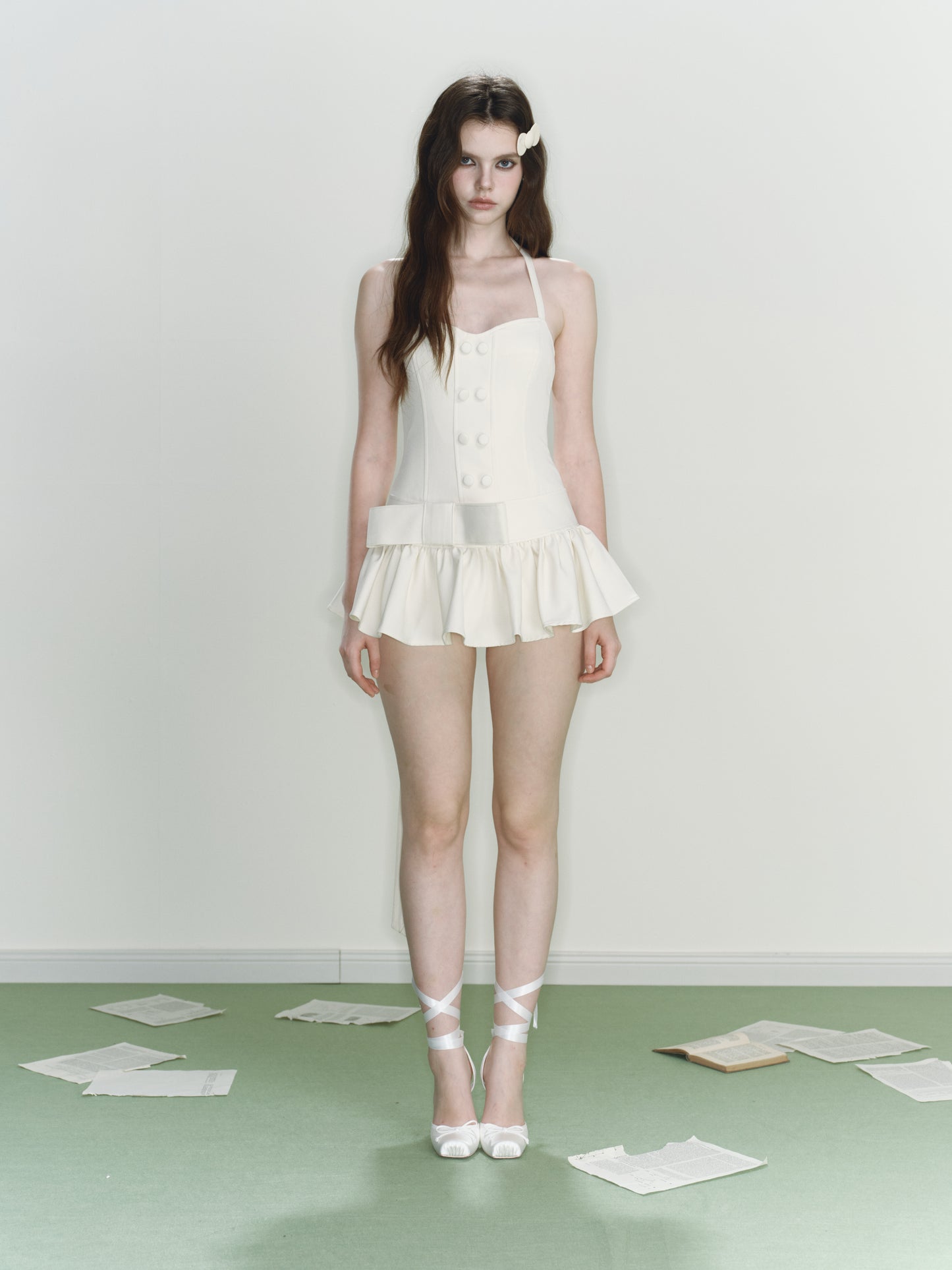 Mist Ribbon Dress (Ivory)
