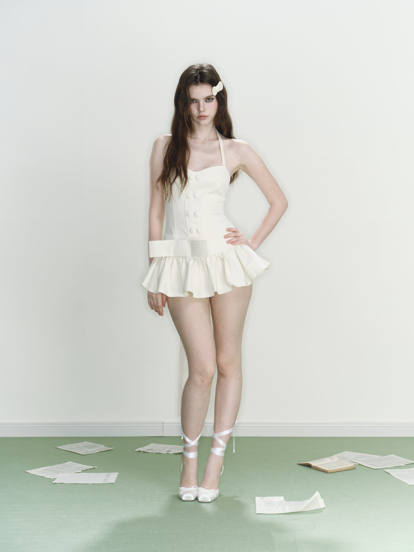 Mist Ribbon Dress (Ivory)