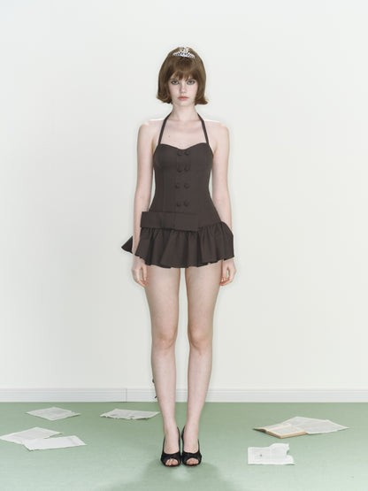 Mist Ribbon Dress (Grey) (SHIPS BY 7/20)