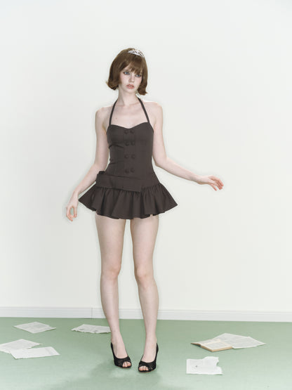 Mist Ribbon Dress (Grey) (SHIPS BY 7/20)