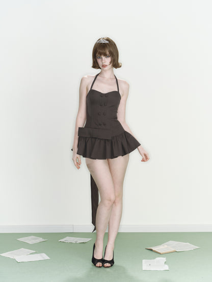 Mist Ribbon Dress (Grey) (SHIPS BY 7/20)
