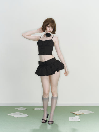 Misty Ribbon Skirt (Black)