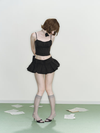 Misty Ribbon Skirt (Black)