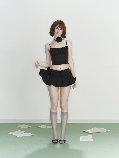 Misty Ribbon Skirt (Black)