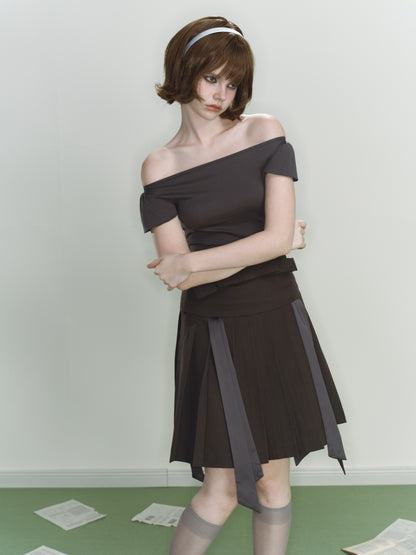 Mist Pleated Skirt (Grey)