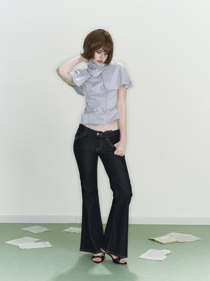 Knight Tailored Cape Top (Light Grey)