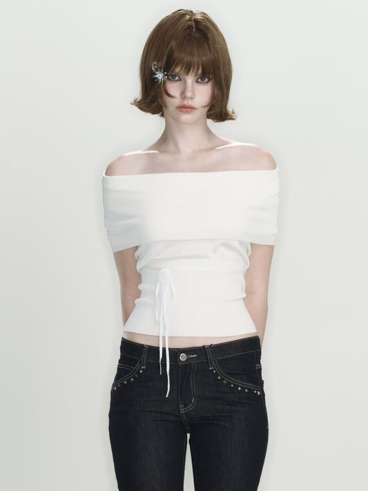 Lune Two-way Knit Top (White)