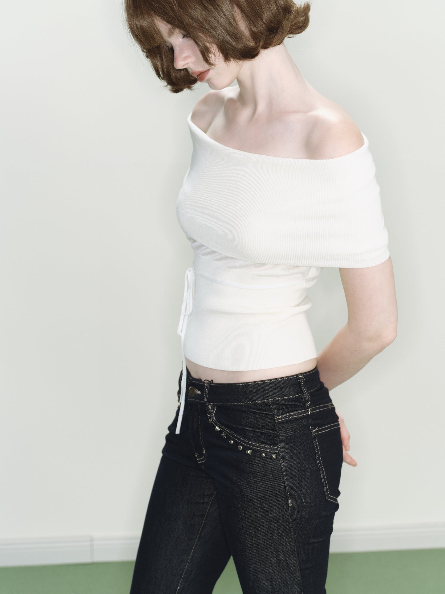 Lune Two-way Knit Top (White)