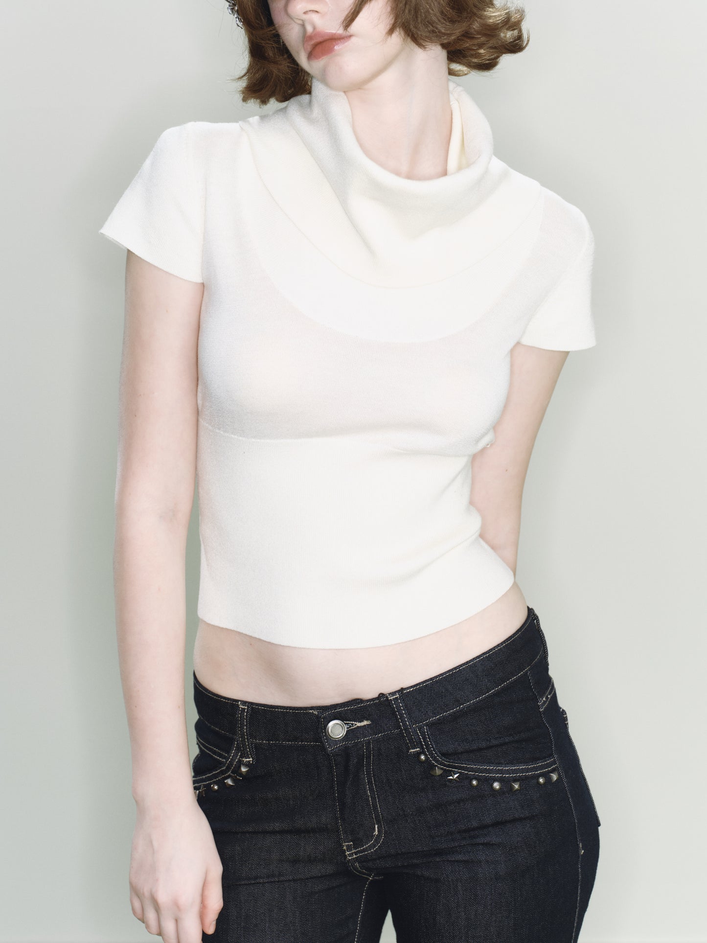 Lune Two-way Knit Top (White)